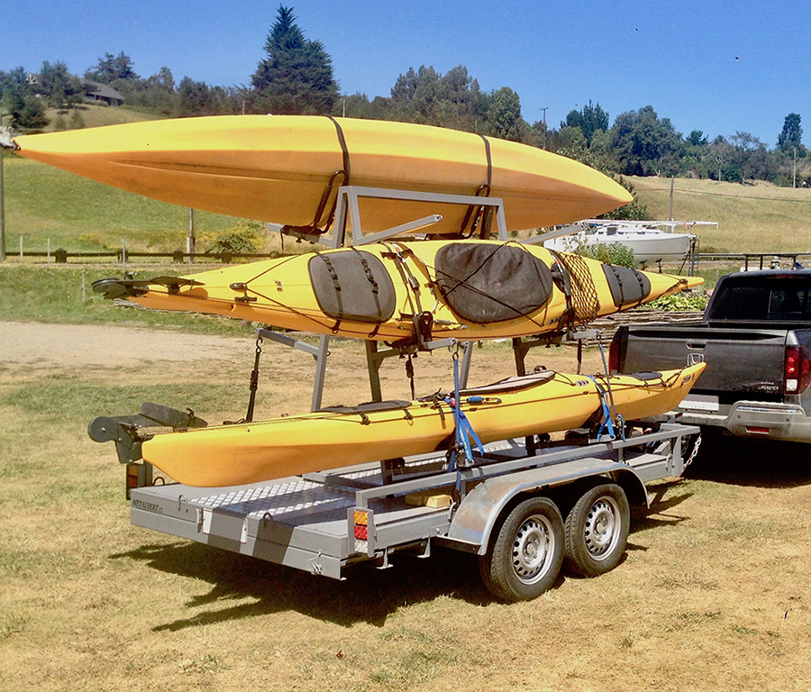 Guijarro popurrí Y así Carro de arrastre plataforma kayak/auto - Metalbert